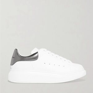 Alexander McQueen White and Silver Sneakers